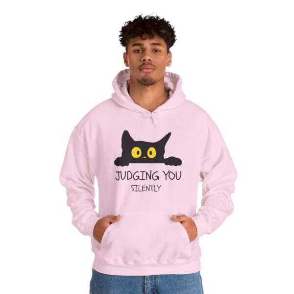 Judging You Silently Hoodie – Funny Black Cat Hoodie for Cat Lovers - Image 12