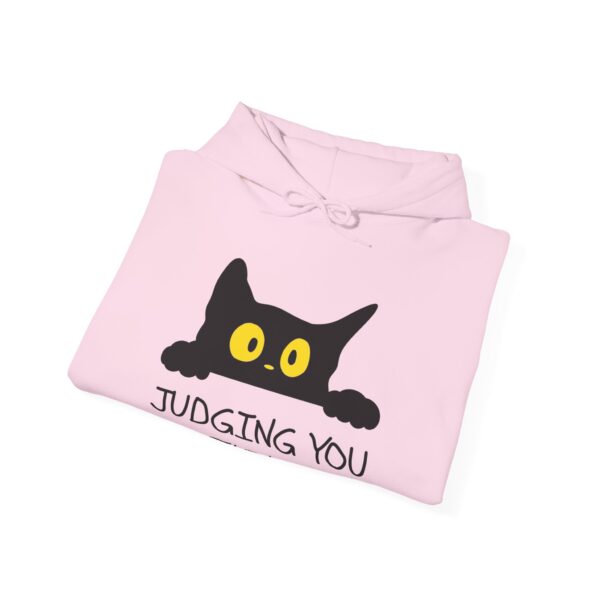 Judging You Silently Hoodie – Funny Black Cat Hoodie for Cat Lovers - Image 14