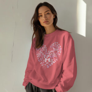 Monochromatic heart coquette bow valentine sweatshirt